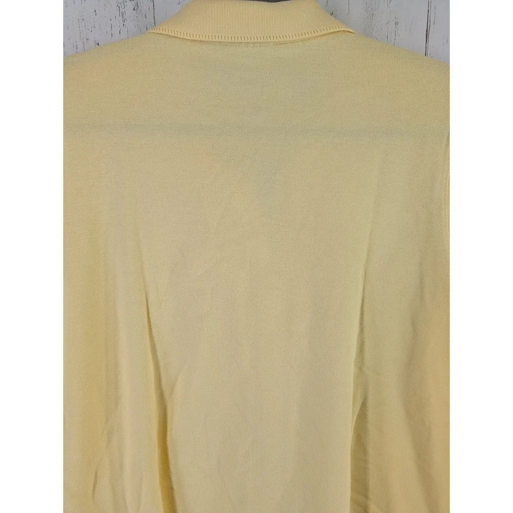 Croft Barrow‎ Size XL Womens Yellow Button Up Short Sleeve Cotton Polo Top - Picture 6 of 8